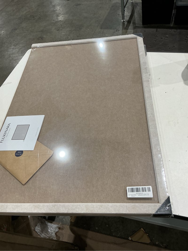 Condition photo showing As Is for fluxynara 47.2" x 35.4" felt frame bulletin board, deep camel | cork board alternative with 36 removable adhesive tabs, foldable pin board for wall, home, office, classroom & dorm deep camel/oatmeal 47.2" x 35.4"