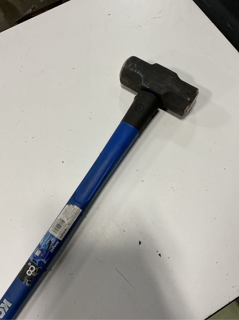 Condition photo showing As Is for kobalt 8-lb smooth face steel head fiberglass engineering sledge hammer