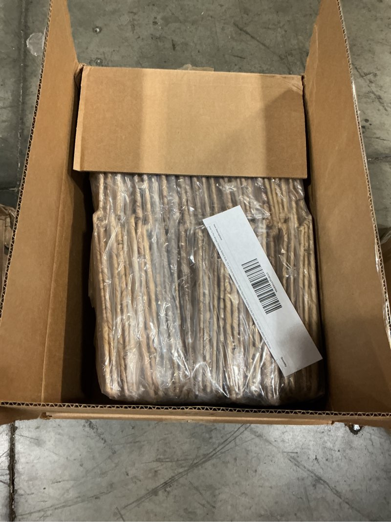 Condition photo showing Good Condition for jinei 12 pcs wicker storage basket bulk, 12 x 12 inch handwoven water hyacinth folding cube bin with handles labels for shelves pantry laundry organization 12 wood color with blackboard 12 x 12 x 12 inch