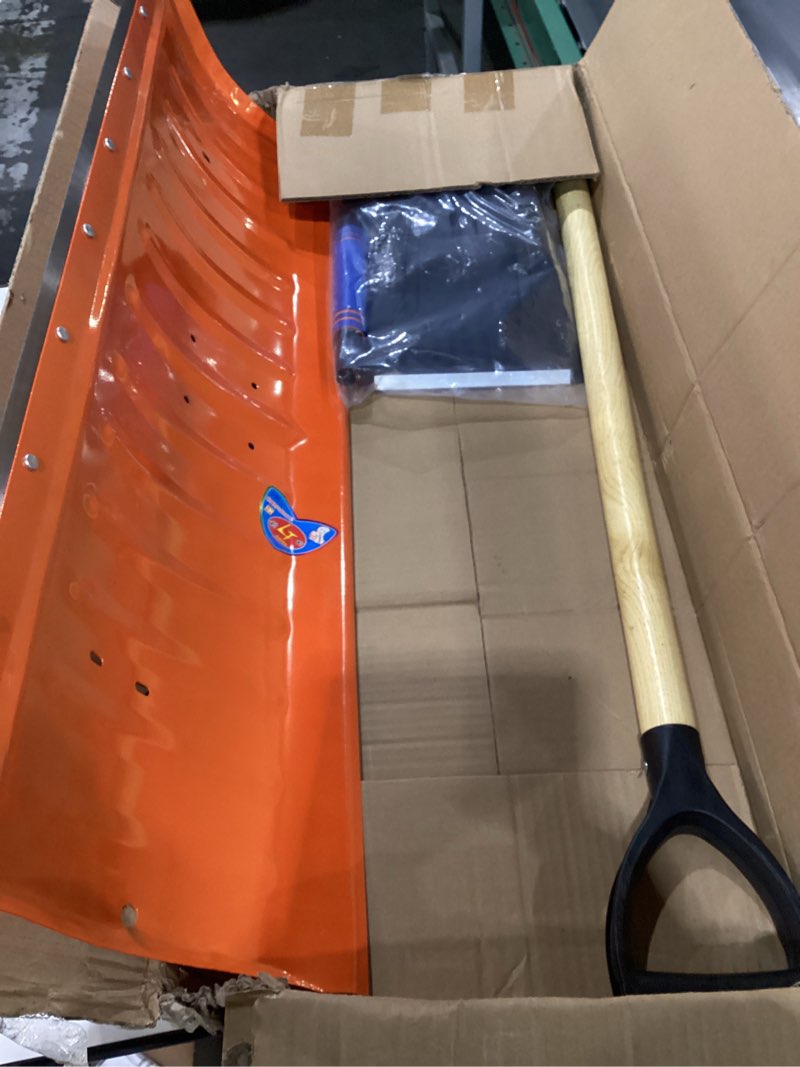 Condition photo showing Good Condition for Therwen 2 Pcs Snow Pusher Include 1 36-inch Steel Snow Pusher with Scroll Wheel 1 Retractable Shovel Heavy Duty Folding Emergency Removal Tool for Car Driveways, Gardens, Sidewalk, Camping