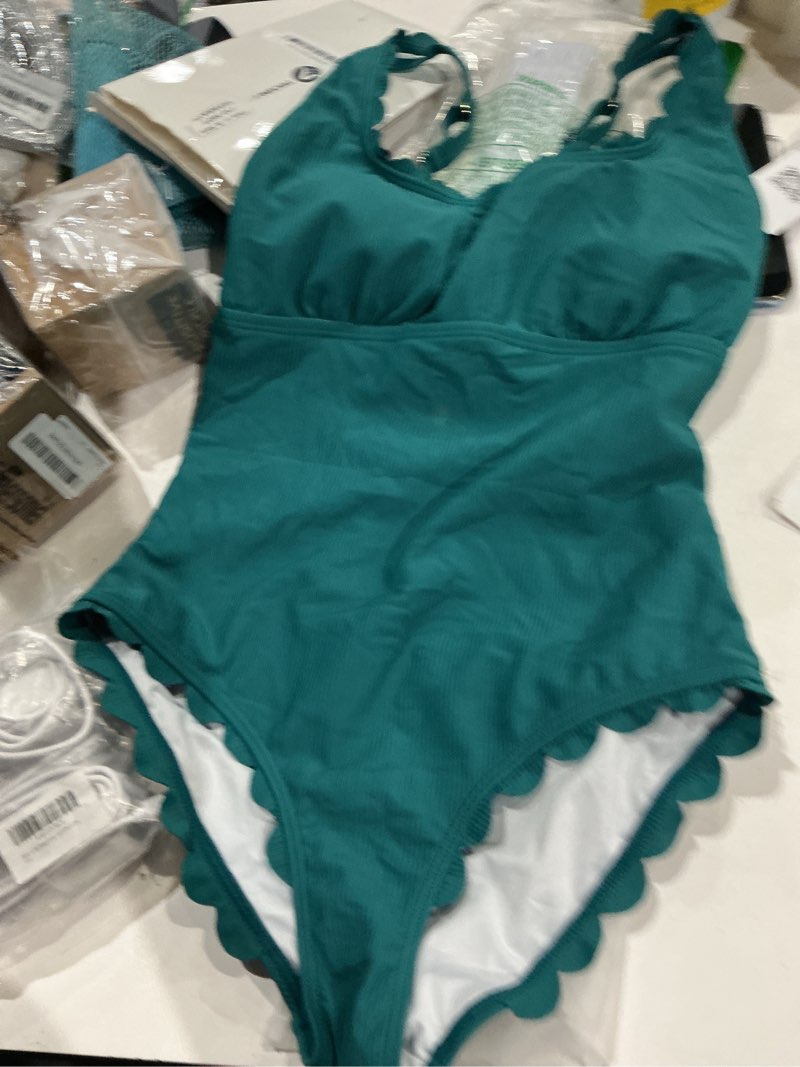 Condition photo showing As Is for dridreo swimsuit for women tummy control full coverage one piece swimsuit women modest mesh bathing 