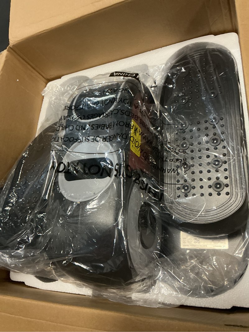 Condition photo showing New/Like New for merach under desk elliptical machine, leg exerciser while sitting for seniors with 12-speeds & remote control, quiet portable electric seated pedal exerciser machine for home office