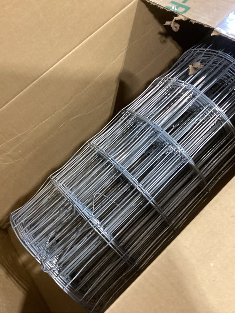 Condition photo showing As Is for yardgard 2 in. x 3 in. mesh welded wire fence roll, 36 in. x 50 ft., 16 gauge galvanized steel fence for animal enclosures, garden protection and property fencing