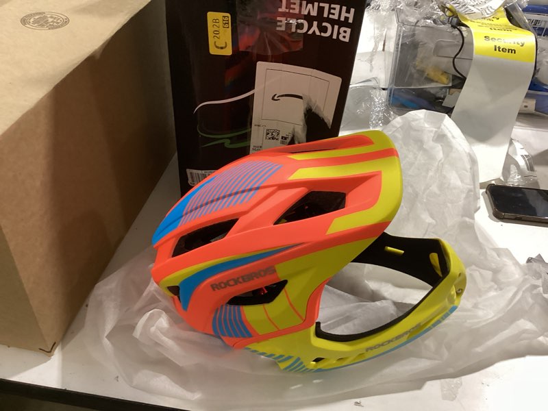 Condition photo showing Good Condition for rockbros kids full face helmet kids bike helmets lightweight toddler mountain bike helmet detachable for mtb bmx skating cycling scooter safety bicycle helmets for youth child boys girls ages 3-16 orange yellow small