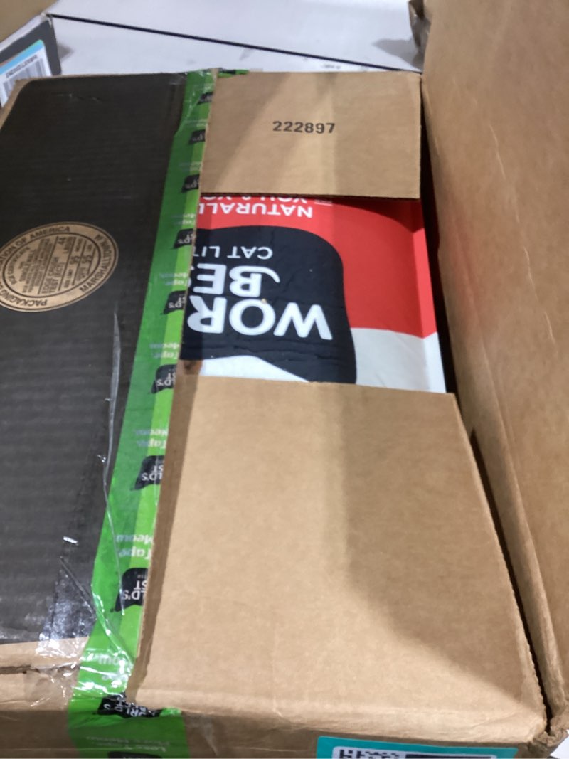 Condition photo showing New/Like New for WORLD'S BEST CAT LITTER Multiple Cat Unscented, 32-Pounds - Natural Ingredients, Quick Clumping, Flushable, 99% Dust Free & Made in USA - Long-Lasting Odor Control & Easy Scooping