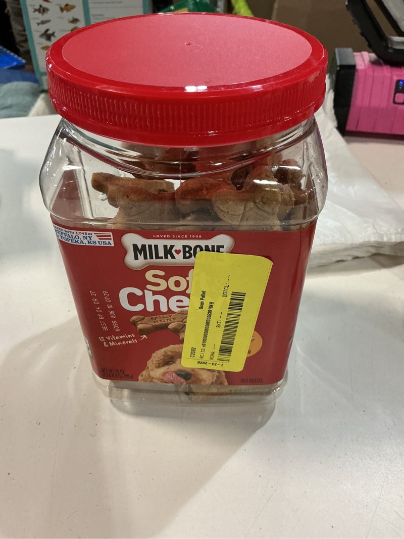 Condition photo showing New/Like New for milk-bone soft & chewy chicken flavor dog treats - 25oz