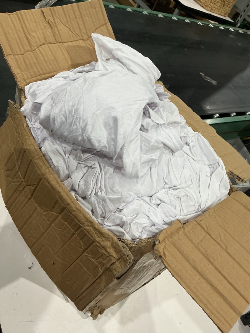 Condition photo showing As Is for 40 white polyester banquet chair covers for party wedding linens decorations dining ceremony reception supplies
