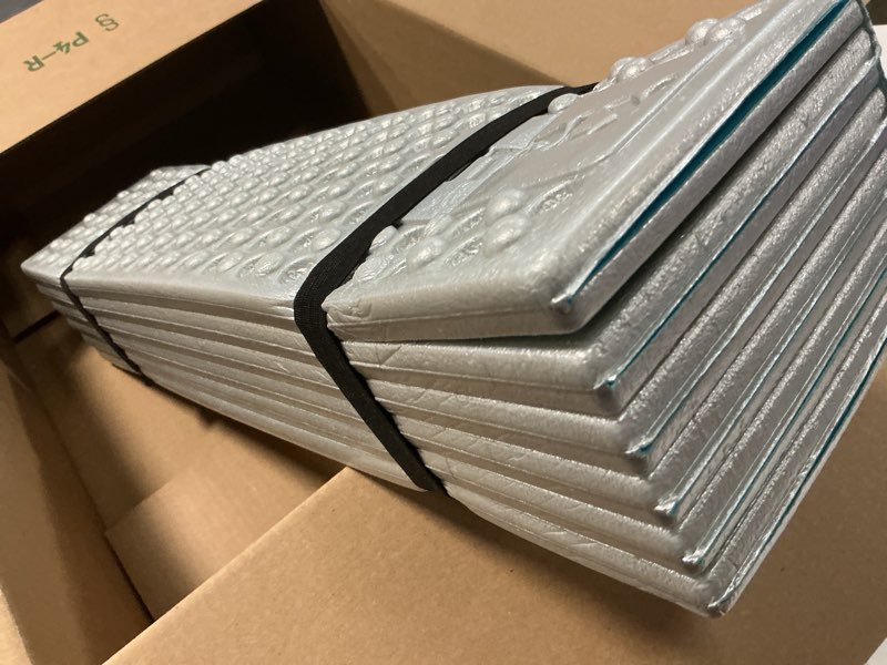 Condition photo showing Good Condition for ultralight foam sleeping pad, waterproof closed cell foam pad for superior insulation, folding sleeping mat for compact storage, foldable and portable for hiking and camping blue