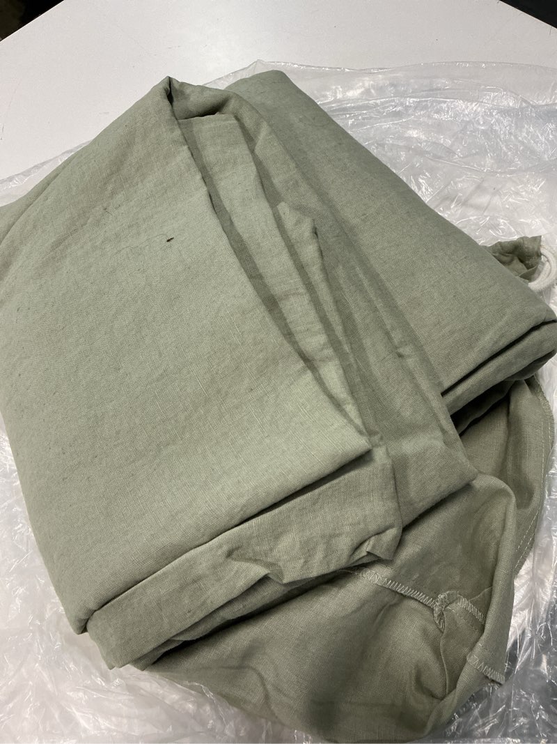 Condition photo showing Good Condition for european linen duvet cover set, king/cal king, willowleaf