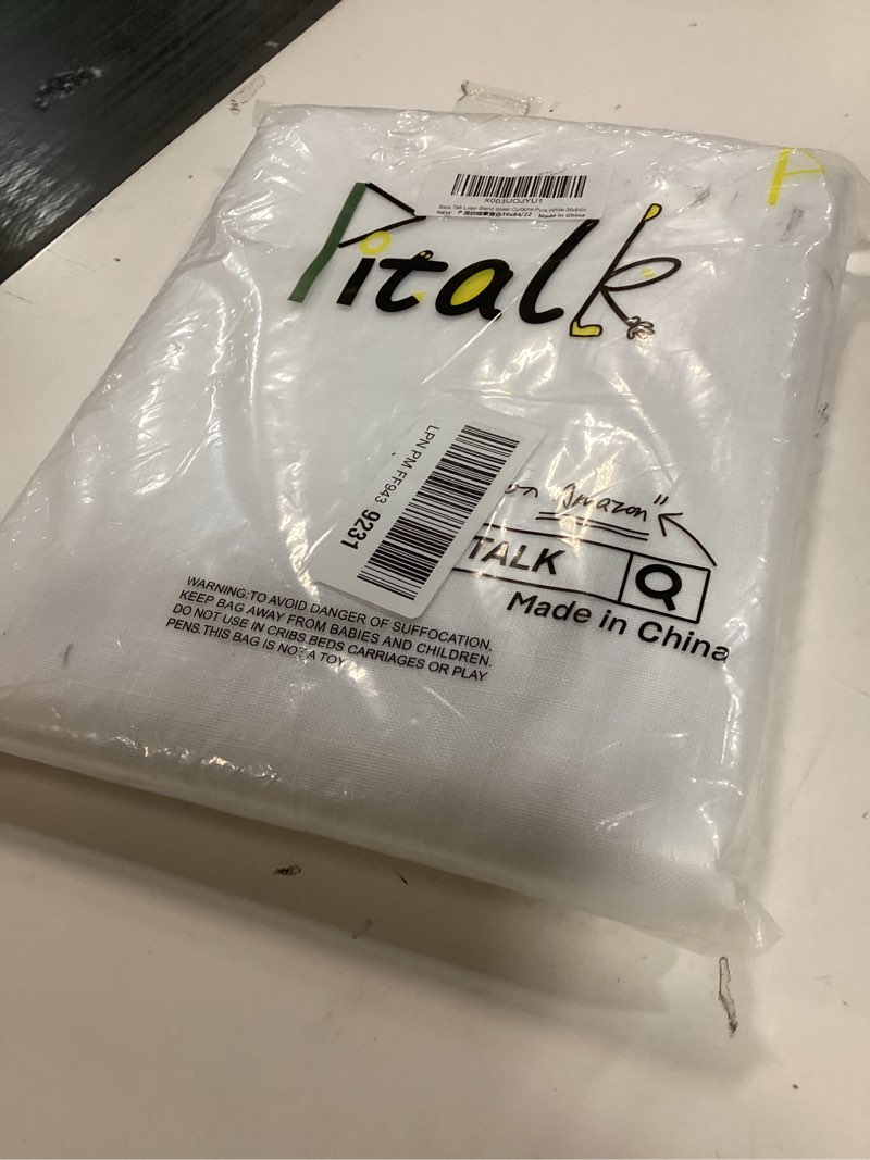 Condition photo showing Good Condition for Pitalk White Semi Sheer Curtains 36 Inch Wide for Living Room 2 Panels Set Back Tab Drapes Light Filtering Rod Pocket White Linen Curtains for Bedroom 36 x 84 Inch Length