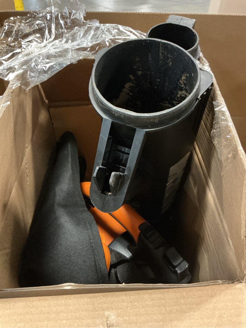 Condition photo showing As Is for WORX WG509 12 Amp Trivac, 3 in 1 Electric Leaf Blower, Leaf Vacuum & Leaf Mulcher for Lawn Care 350CFM Blower/Vac/Mulcher