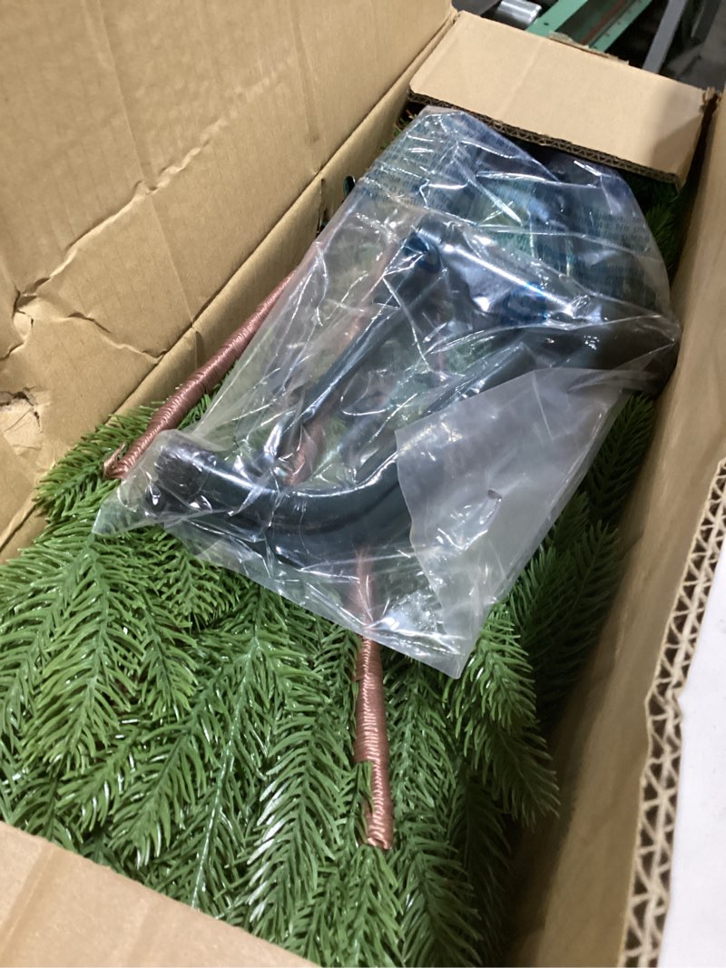 Condition photo showing As Is for 5FT Artificial Norfolk Christmas Tree, Slim Christmas Tree UV Resistant for Outdoor & Indoor Use Holiday Christmas Decor 5ft Norfolk Tree