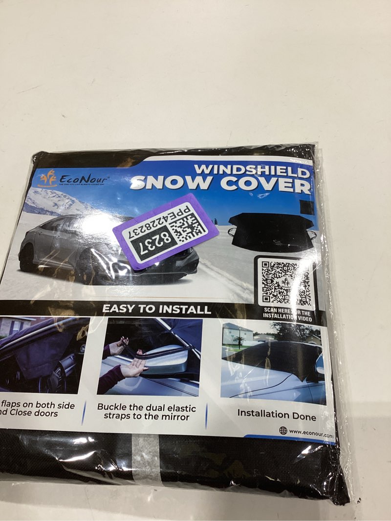 Condition photo showing New/Like New for EcoNour Windshield Cover for Ice and Snow - Universal Fit for Car, SUV, Truck, Heavy Duty 600D Oxford Fabric Frost Protector for Ice & Sleet, Includes Anti-Theft Straps, Medium (69"x42")