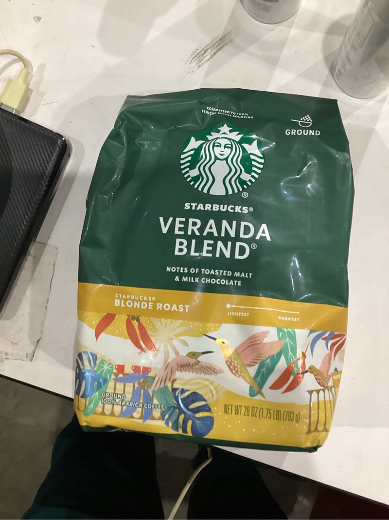 Condition photo showing New/Like New for Starbucks Ground Coffee, Starbucks Blonde Roast Hot or Iced Coffee, Veranda Blend, 28 oz Veranda Blend 1.75 Pound (Pack of 1)