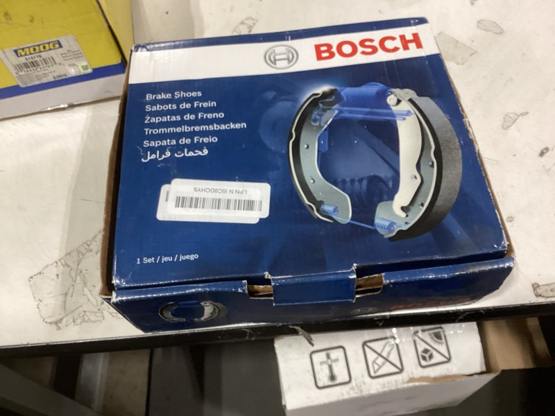 Condition photo showing As Is for bosch bs704r blue drum brake shoe set - compatible with select ford ranger; mazda b2300, b2500, b3000, b4000; rear
