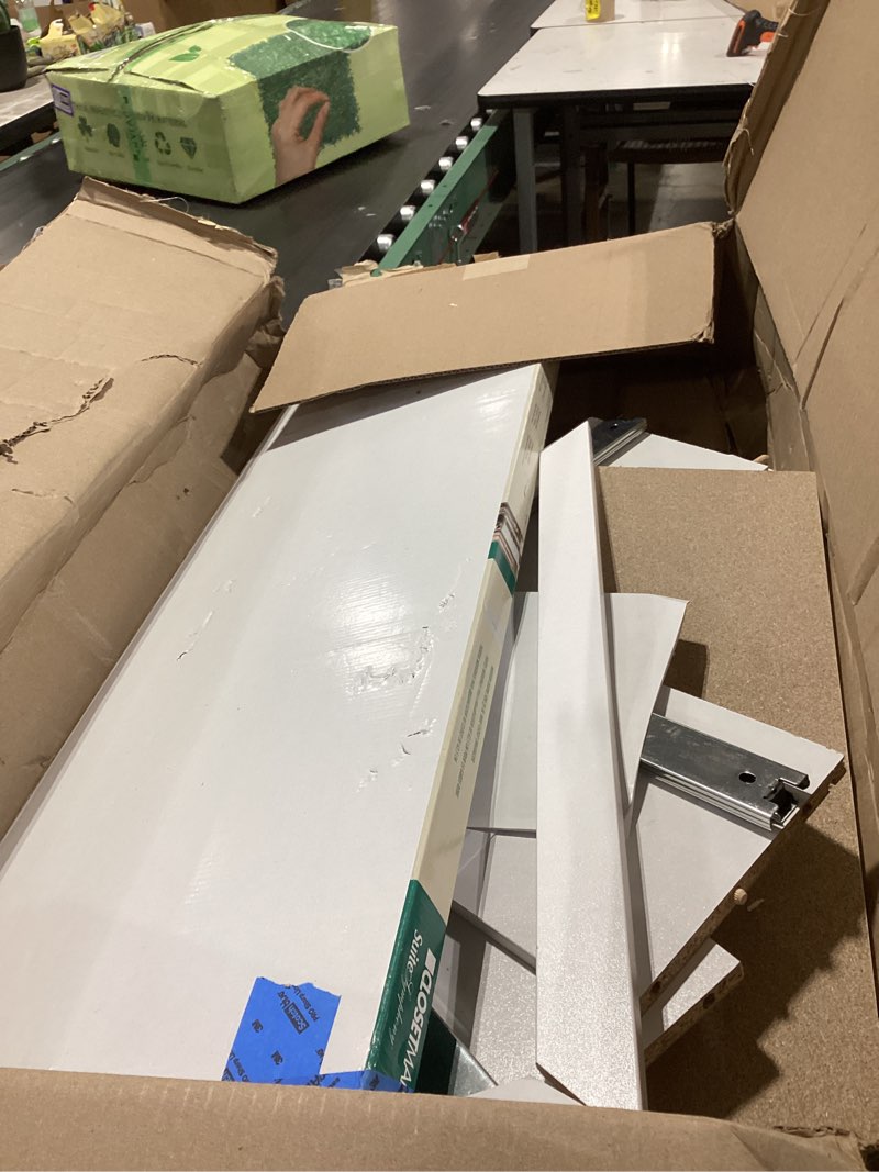 Condition photo showing As Is for closetmaid suitesymphony wood closet drawer, add on accessory, shaker style, for storage, closet, clothes, 25” x 10” size for 25 in. units, pure white pure white 25" x 10"