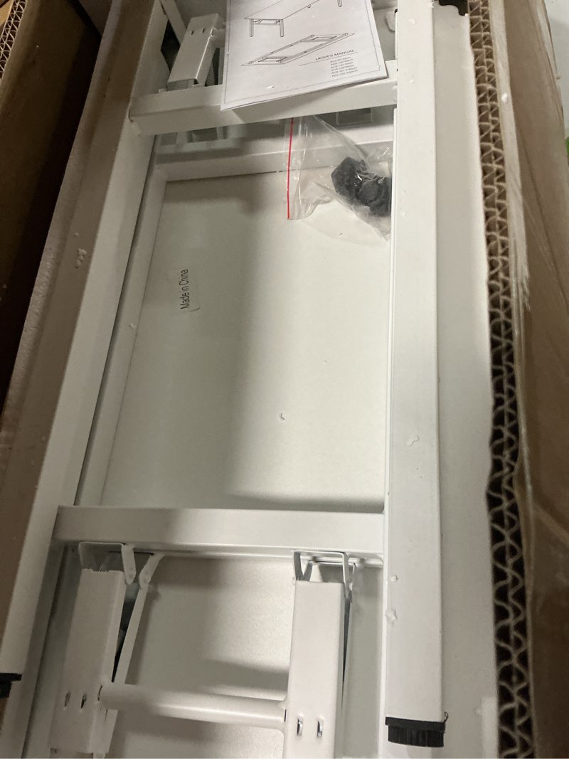 Condition photo showing Good Condition for need 31.5 inch folding computer desk for small spaces, white study foldable writing table for home office, bedroom, dorm room & student, no assembly 31.5 inches white