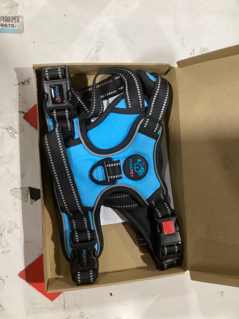 PHOEPET Reflective Dog Harness Large Breed Adjustable No Pull Vest with Handle 2 Metal Rings 3 Buckl