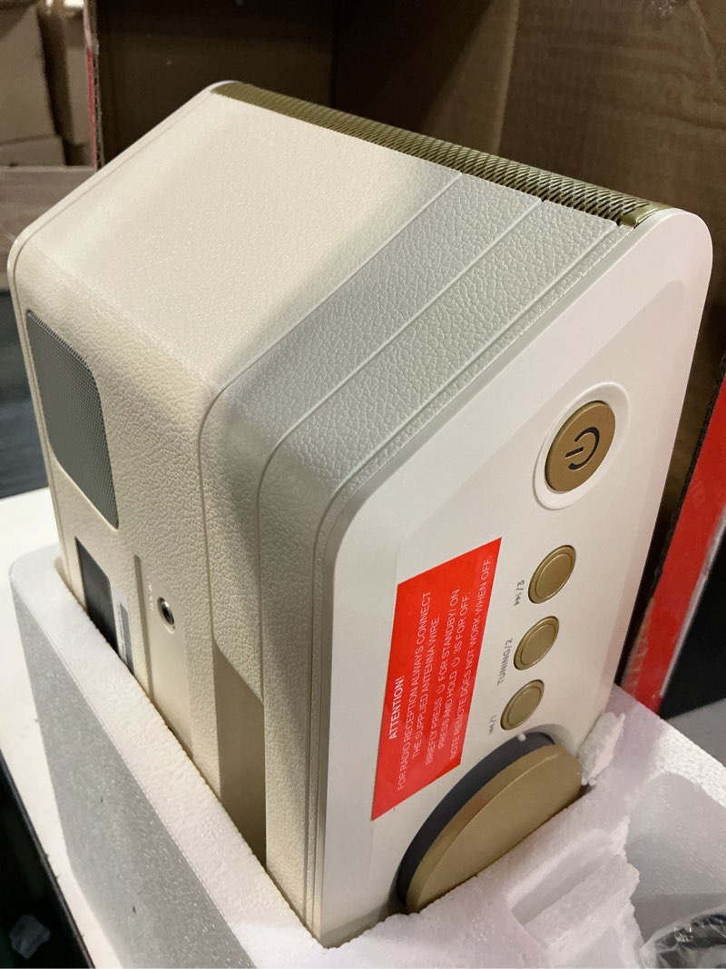 Condition photo showing As Is for aiwa exos-5 wireless bluetooth hi-fi home speaker  fm radio  alarm clock
