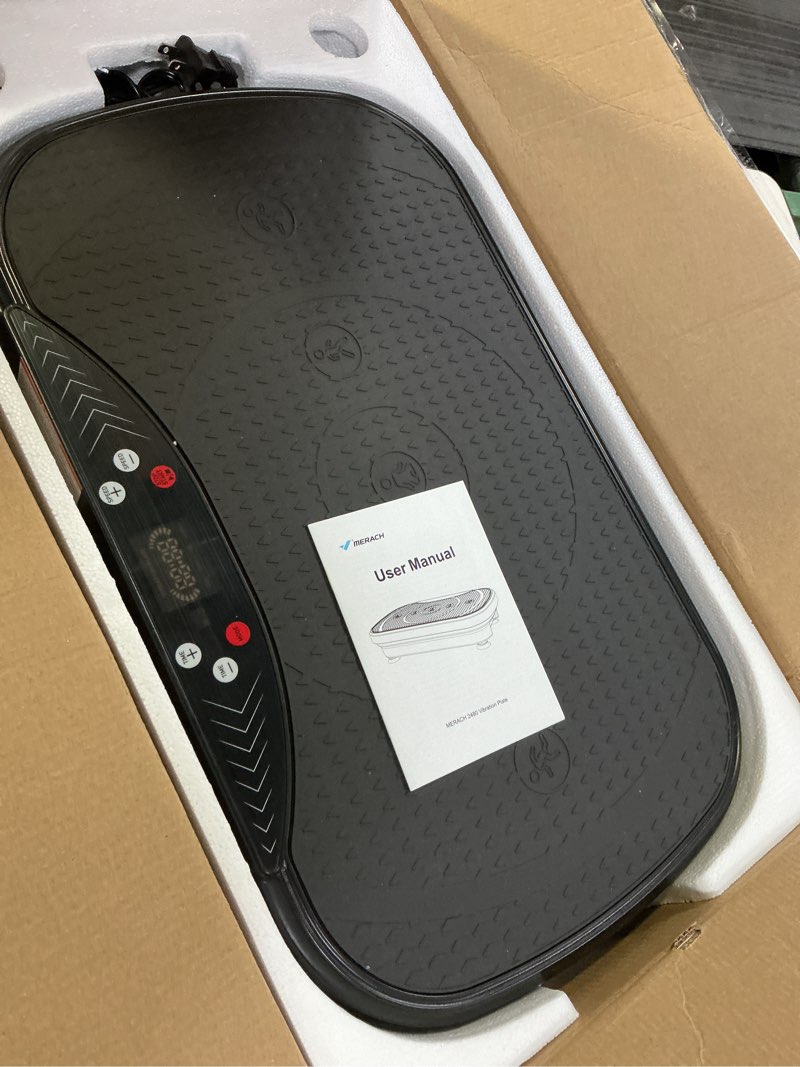 Condition photo showing Good Condition for MERACH Vibration Plate Exercise Machine, Vibration Plate for Lymphatic Drainage Weight Loss, Vibrating Plate Exercise Machine with Bluetooth and LED Display, Workout Equipment for Women Men Home Black