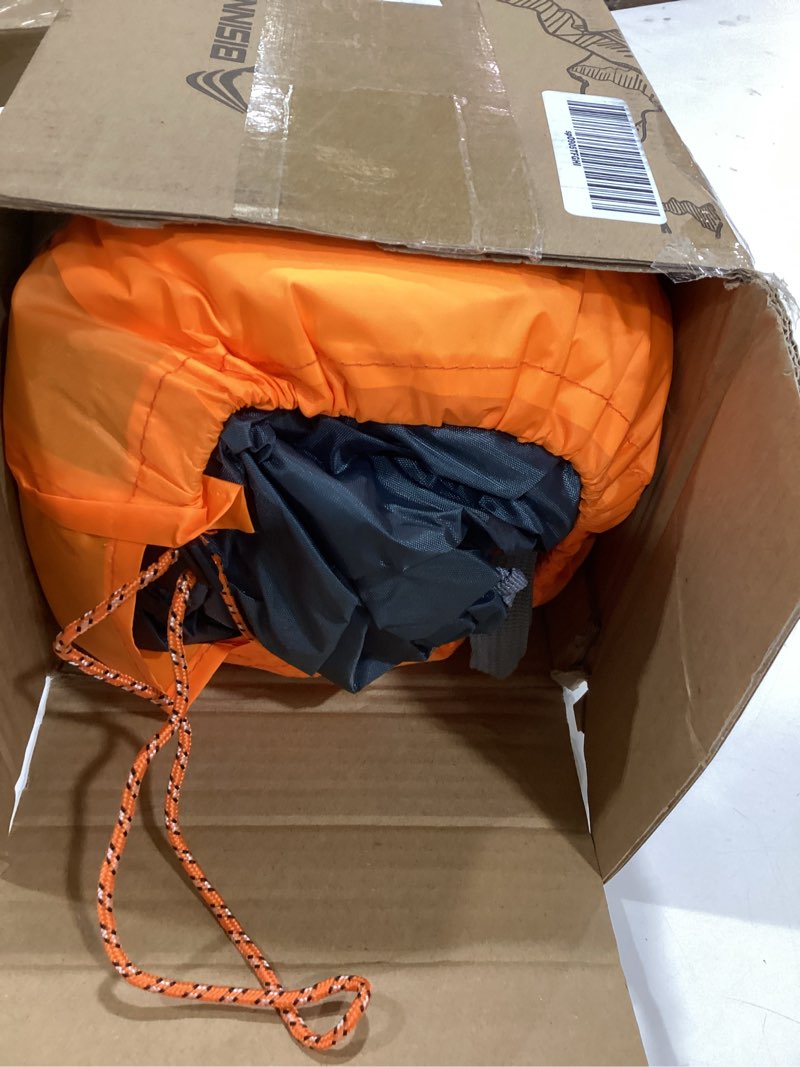 Condition photo showing As Is for bisinna 2/4 person camping tent lightweight backpacking tent waterproof windproof two doors easy setup double layer outdoor tents for family camping hunting hiking mountaineering travel orange 4 person