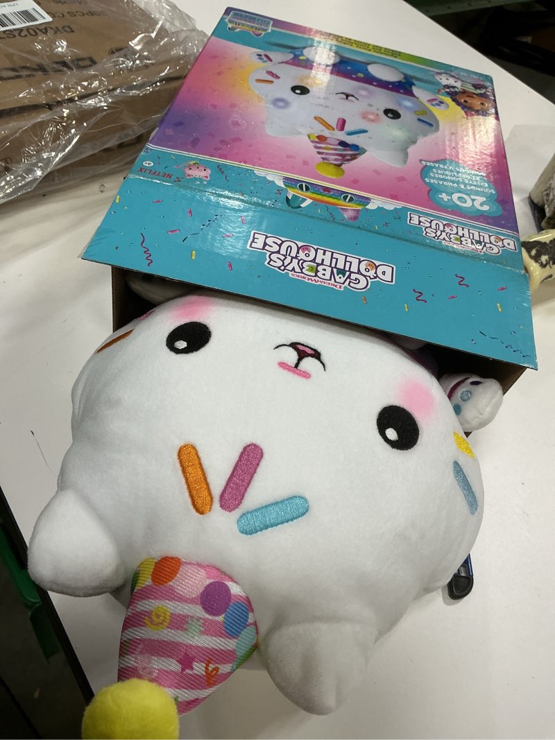 Condition photo showing Good Condition for Gabby's Dollhouse Celebrations, Sprinkle Party Cakey Cat Plush, 10-Inch Interactive Stuffed Animal with Sounds, Kids Toys for Girls & Boys Ages 3+