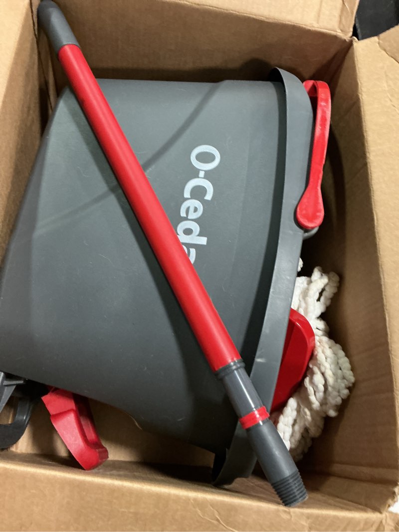 Condition photo showing As Is for O-Cedar EasyWring Microfiber Spin Mop, Bucket Floor Cleaning System, Red, Gray, Standard
