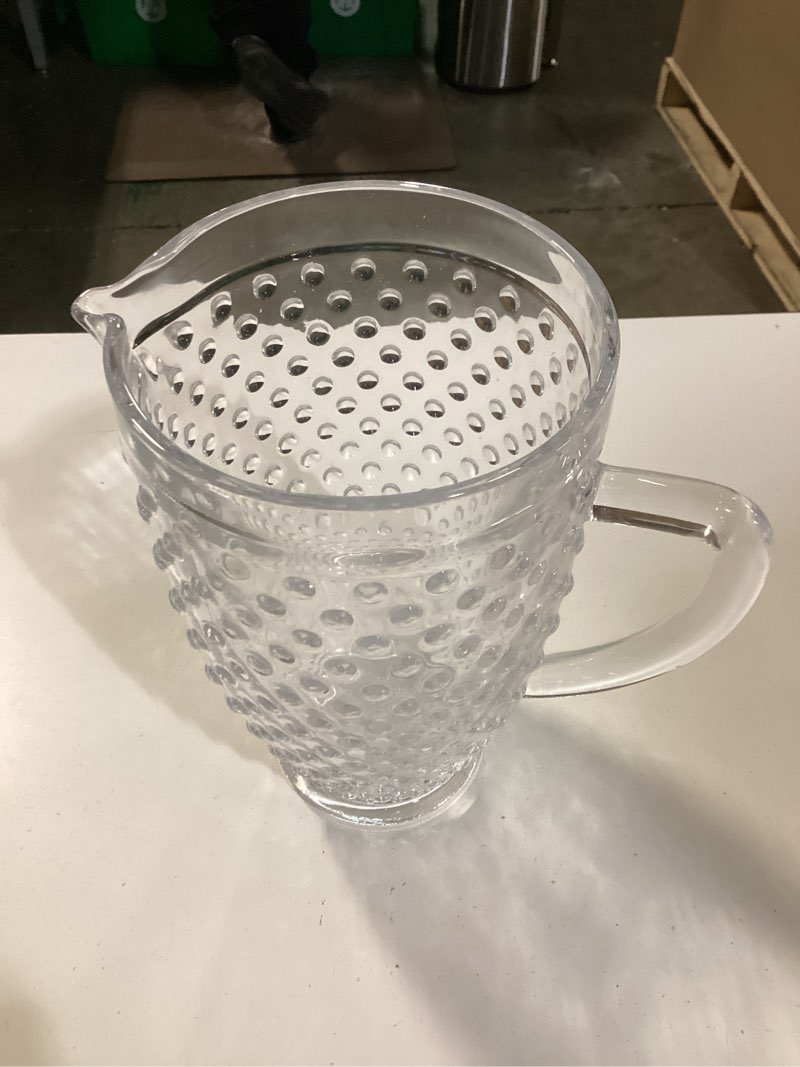 Condition photo showing New/Like New for g hobnail carafe pitcher 58.1 oz clear old fashioned iced beverage glass premiun for refreshments soda & juice perfect for dinner parties bars & restaurants