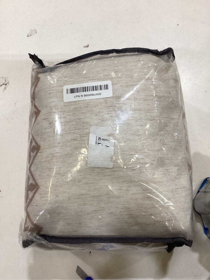 Condition photo showing Good Condition for Cream Curtains 108 Inches Long for Living Room Bedroom Curtains 2 Panels set Grommet Semi Sheer Flax Linen Drapes for High Ceiling to Floor Length Sliding Glass Doors, 52x108 Inch Length, Taupe 52"W x 108"L (Pack of 2) Taupe
