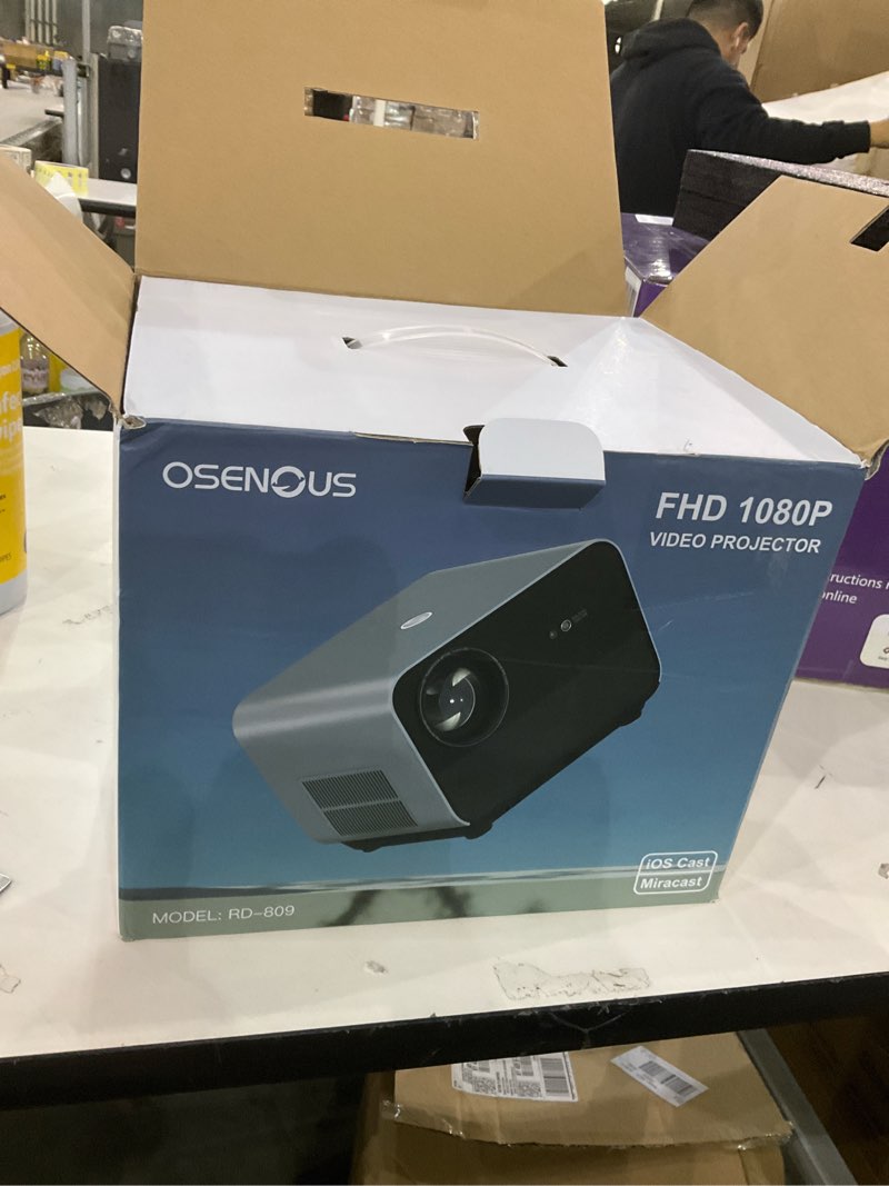 Condition photo showing As Is for 4K Supported Native 1080P WiFi Projector with 20W Speaker - Bluetooth Movie Projector for Indoor/Outdoor, Compatible with Android/iOS/TV Stick/HDMI/USB