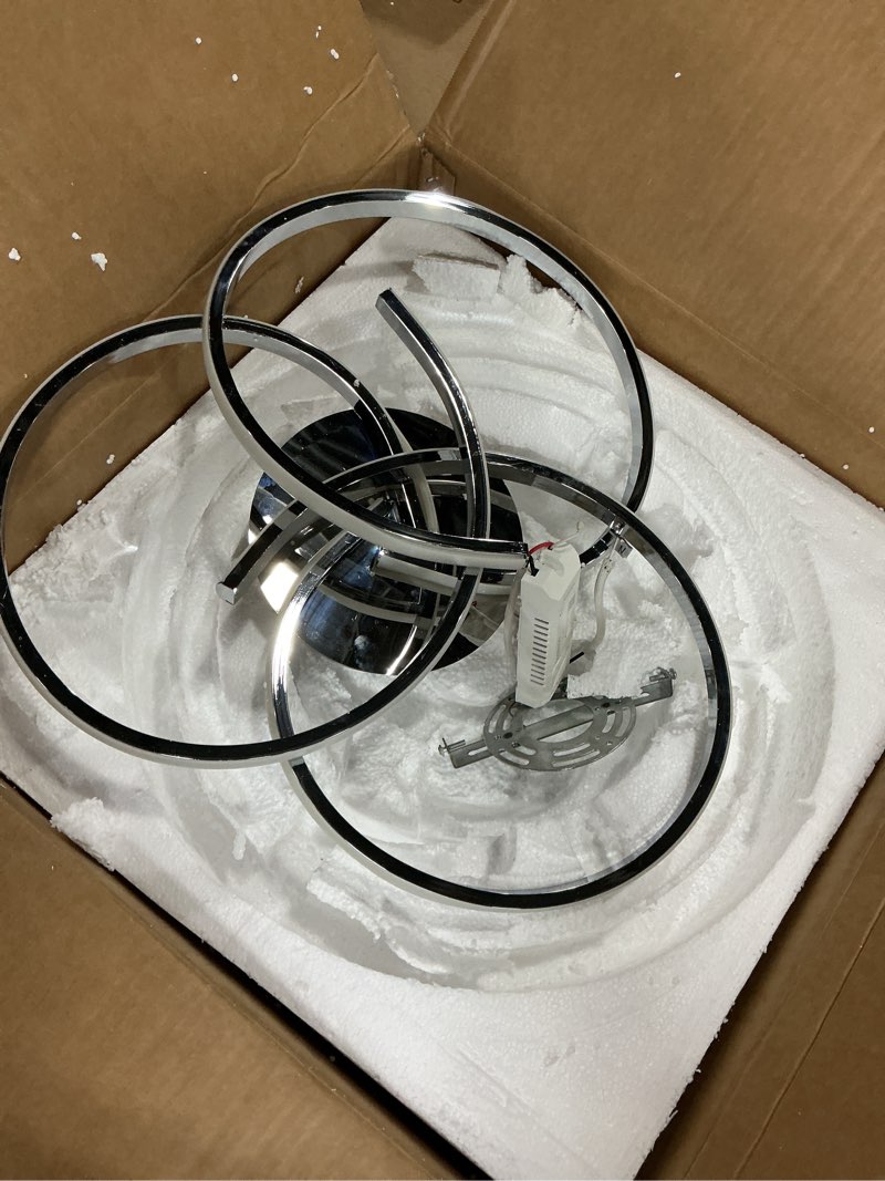 Condition photo showing As Is for LED Ceiling Light Fixtures,36W Flush Mount Modern LED Ceiling Light,Cool White 6000K Close to Ceiling Lights for Hallway Bedroom Dining Room Kitchen Bathroom (Chrome, 6000K)