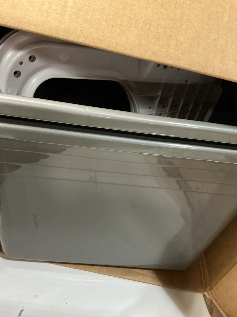 Condition photo showing As Is for Petmate Top Entry Cat Litter Pan  15  Open Plastic Cat Litter Box  Silver