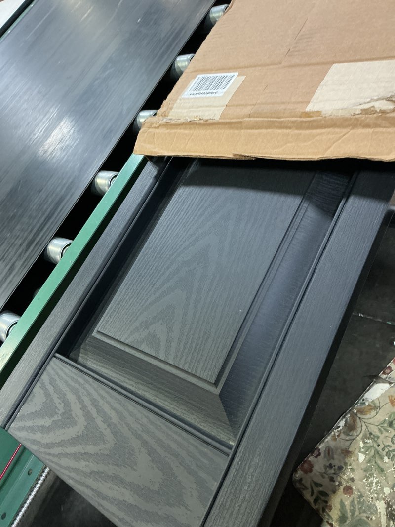 Condition photo showing Good Condition for 14 3/4"w x 51"h lifetime vinyl, standard two equal panels, raised panel shutters, w/installation shutter-lok's & matching screws (per pair), black