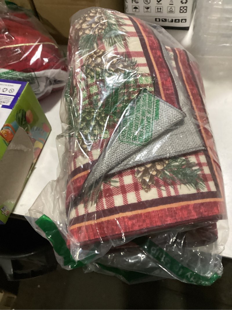 RUGSREAL Christmas Runner Rug 2x10 Washable Rugs Runner Xmas Hallway Rug Non Slip Kitchen Soft Low P