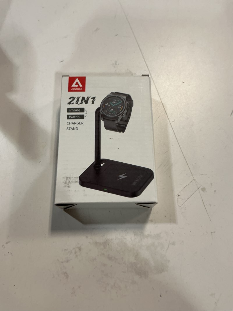 Condition photo showing New/Like New for 2 in 1 Universal Wireless Charging Dock with Adjustable Smartwatch Stand, Compatible with Samsung/Google/Pixel/Fossil/Fitbit/Garmin/Huawei/AMAZTIM/Amazfit/Suunto/xiaomi(2SW-W) White Universal Watch Bracket+Wireless charging