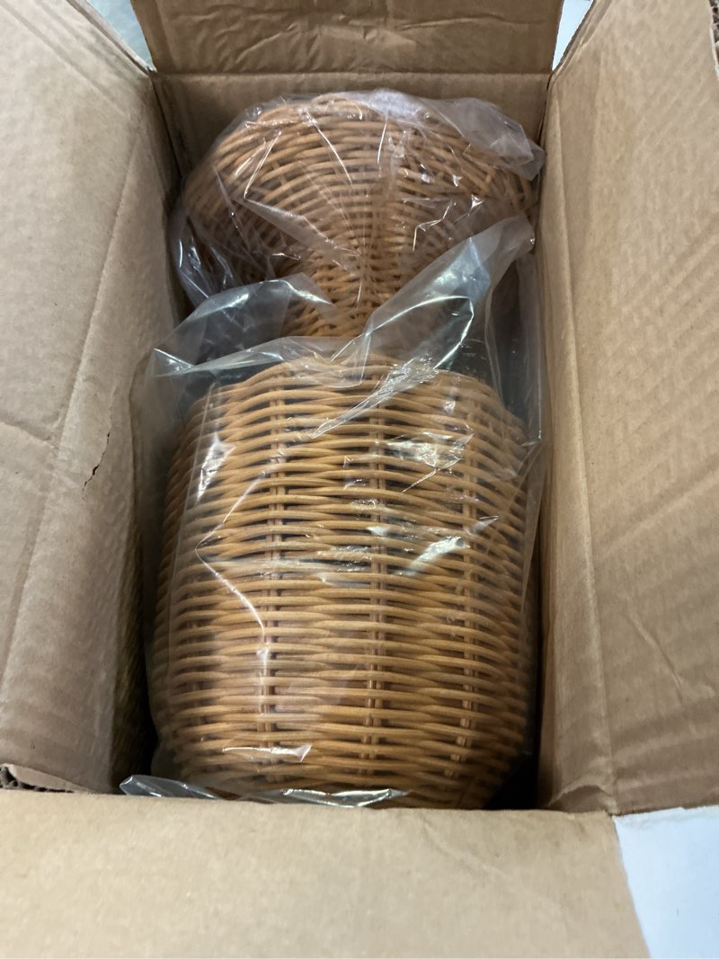 Condition photo showing New/Like New for cabilock 10.6 inch rattan hat display head stand wicker mannequin for hat storage and wig organizer decorative rack for home and boutique