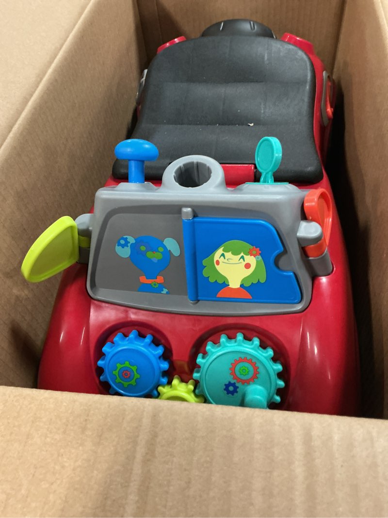 Condition photo showing Good Condition for toddler car ride on, toddler toys for ages 1-3, baby toys, radio flyer busy buggy, red, sit to stand ride on