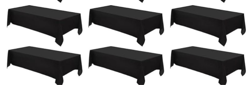Aocoz Rectangular Tablecloth 90x156 Inch Black Table Cloths for 8ft Stain Resistant Decorative Washable Polyester Rectangle Tablecloths for Dining Table Banquets Buffet Parties and Wedding Black 156\" x 90\" (6 pack 