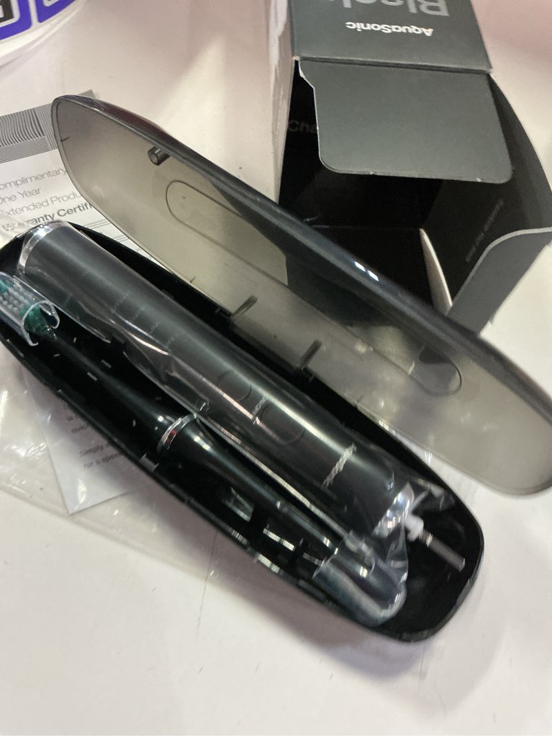 Condition photo showing Good Condition for aquasonic black series ultra whitening toothbrush – ada accepted electric toothbrush- 8 brush heads & travel case – 40,000 vpm electric motor & wireless charging - 4 modes w smart timer 1 count (pack of 1)