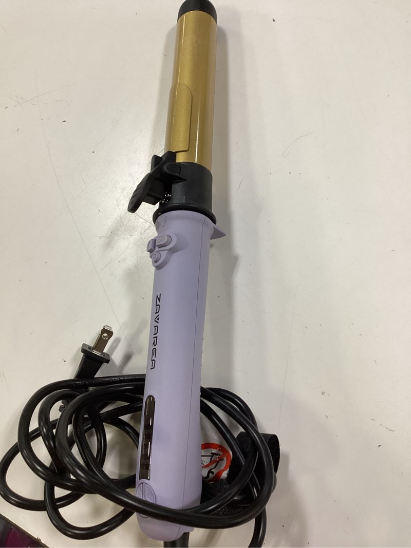 Condition photo showing Good Condition for Rotating Curling Iron 1 1/4 Inch, Upgraded ZAVAREA Automatic Curling Iron with Extra-Long Barrel, Dual Voltage Self Curling Wand 1.25" Hair Curler Purple-gold