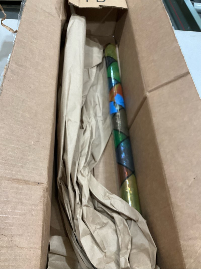 Condition photo showing Good Condition for Sunbaby Window Privacy Film Stained Glass Decorative Rainbow Window Cling 3D Static Clings Colorful for Home Decoration, Anti-UV & Heat Control Non-Adhesive (23.6"x78.7") 23.6 x 78.7 inches Yellow-blue