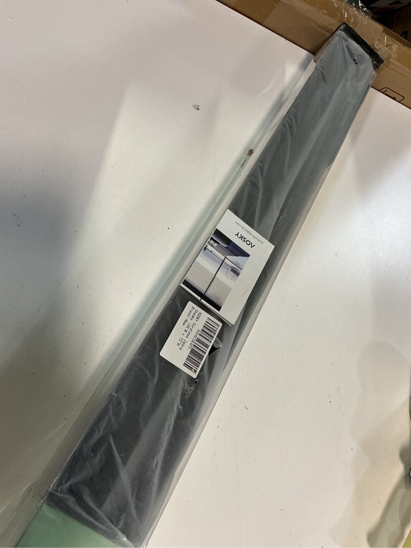 Condition photo showing New/Like New for aosky cordless zebra blinds for windows pull down roller window shades dual layer light filtering privacy for day and night, free-stop door shades for home easy to install (28" w x 72" h, black) 28"w x 72"h black