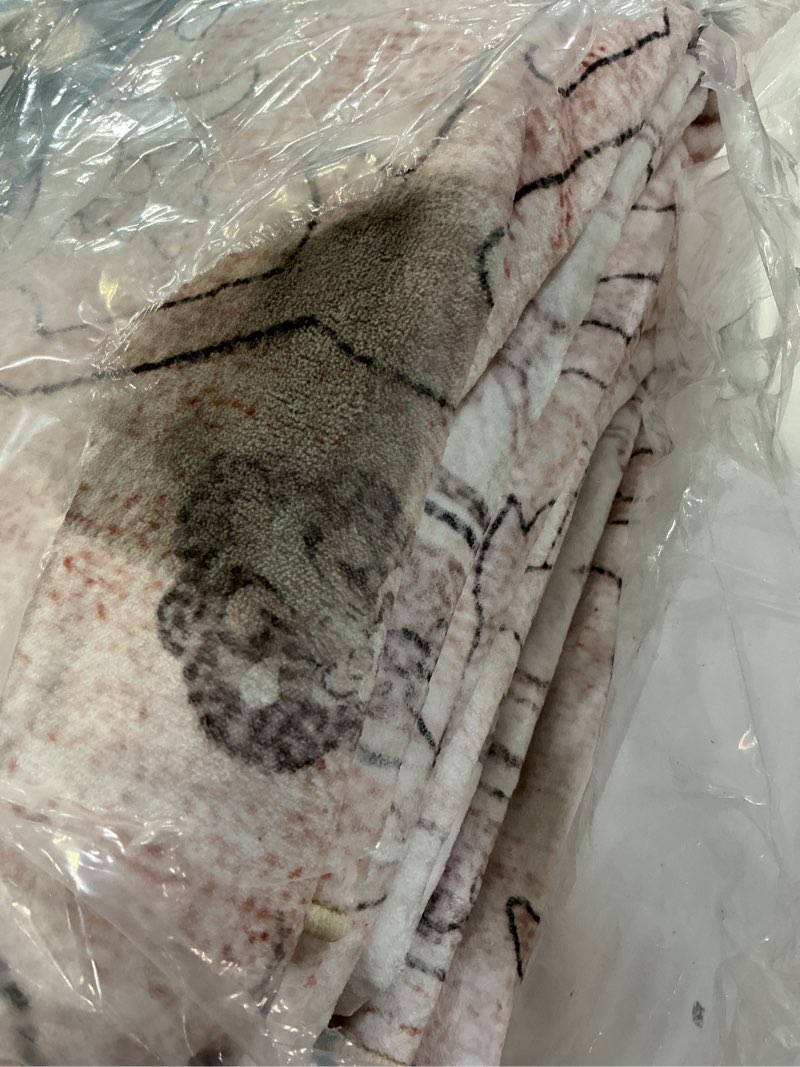 Condition photo showing As Is for Machine Washable Rugs Nursery Rug 8x10 Cute Girl Non Slip Low Pile Water Repellent Soft Print Pattern for Bedroom Indoor Decor Kids Playroom Pink Pink 8' x 10' (Rectangular)