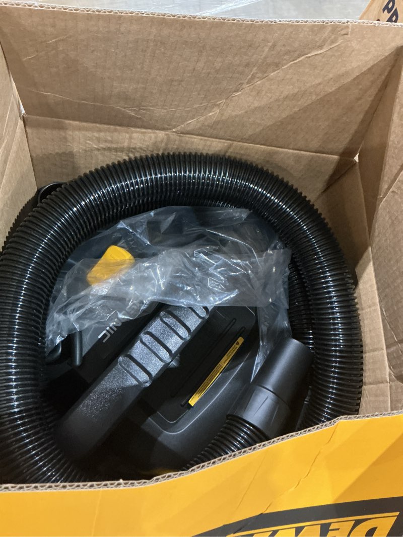 Condition photo showing As Is for dewalt stealthsonic quiet 6-gallons 4-hp corded wet/dry shop vacuum with accessories included
