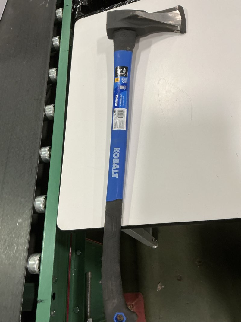 Condition photo showing As Is for Kobalt Tempered High Carbon Steel Splitting Axe - 8-lbs - Black and Blue 103703