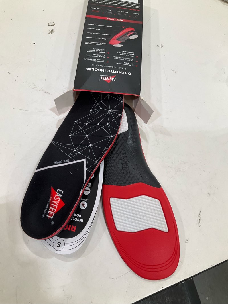 Condition photo showing Good Condition for premium anti-fatigue shoe high arch support insoles men women - plantar fasciitis inserts - orthotic inserts shoe soles standing all day - flat feet foot - work boot insoles black s (men 7-8.5/women 8-9.5)