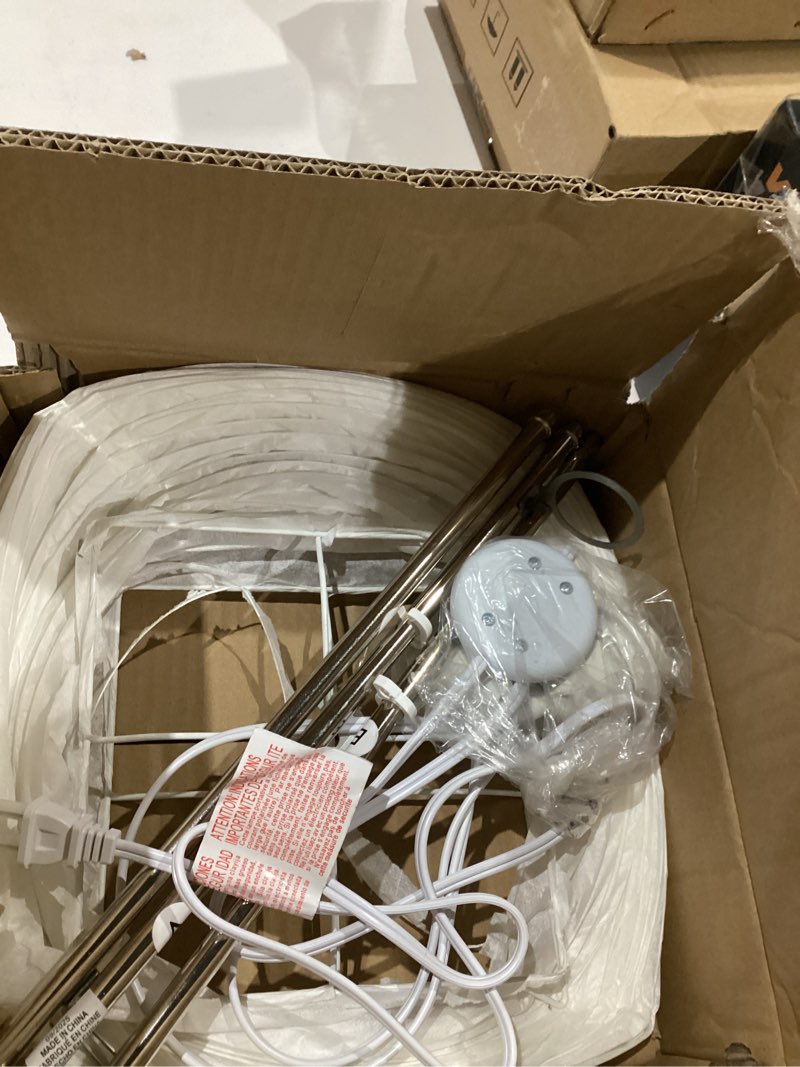 Condition photo showing As Is for Paper Floor Lamp, Japanese Lamp with Rice Paper Lantern Shade, Minimalist Style Corner Floor Lamp for Bedroom, Office& Living Room (No Bulb) Square Round