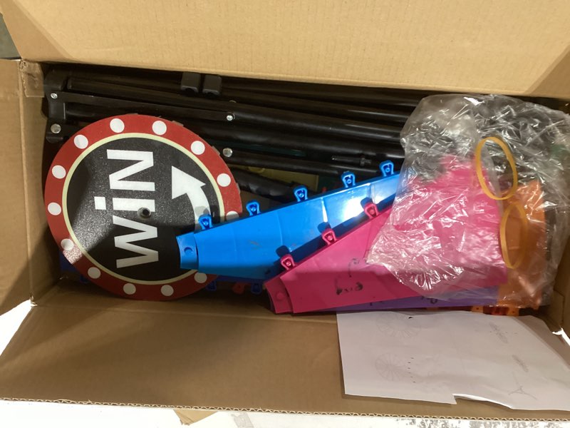 Condition photo showing As Is for 24-inch Spinning Prize Wheel, Adjustable 37"-65" Height Spin Doodle Game Spinner, Storable Prize Wheel Spinner with Tripod Stand, Wheel of Fortune Game, 14 Colors