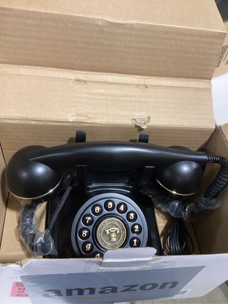 Condition photo showing Good Condition for Old Fashioned Landline Phones with Classic Metal Bell, 1960s Vintage Corded Dial Phone Classic Old Fashion Telephones Wired Desk Telephone for Office and Home, Black