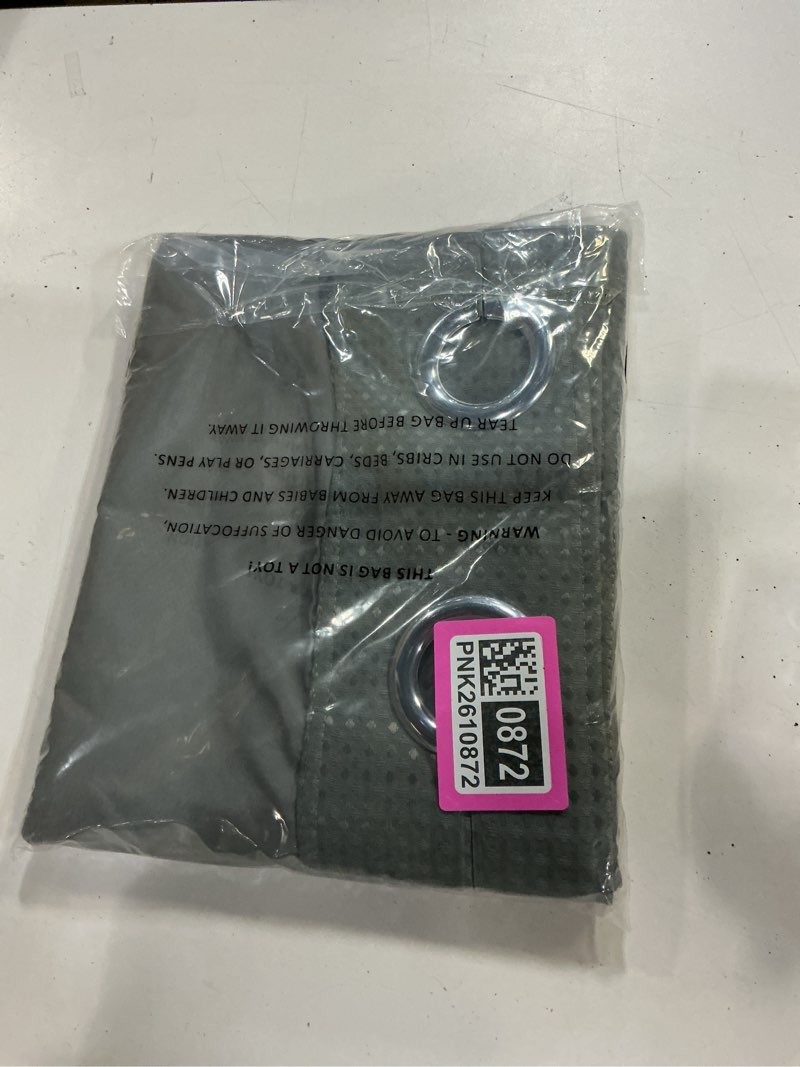 Condition photo showing New/Like New for Conbo Mio Stall No Hook Waffle Weave Shower Curtain with Snap in Liner Set, Hotel Luxury Grey Shower Curtains for Bathroom with See Through Top Window, Waterproof, Washable 54W x 74H Waffle-grey 54"W x 74"L (Pack of 1)